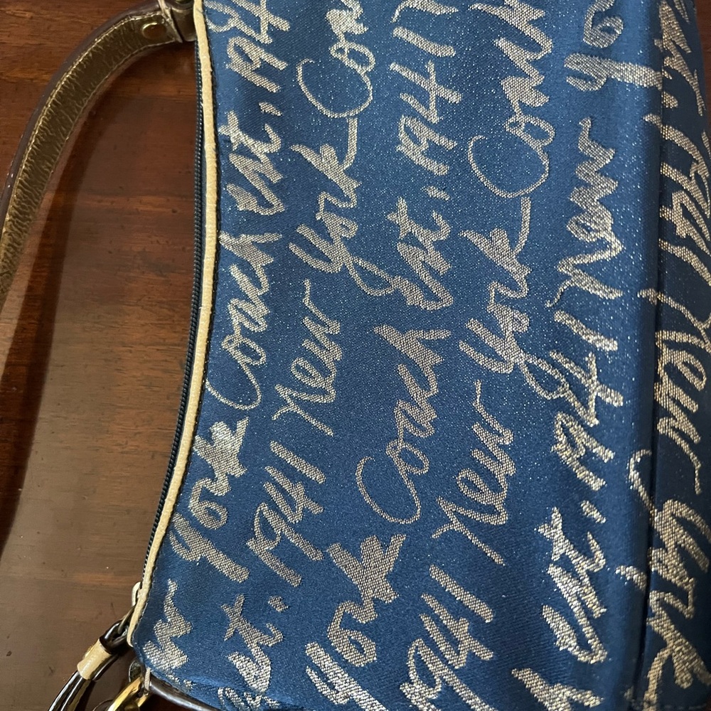 Coach Blue and Silver Heart Accent Shoulder Bag - Picture 4 of 4